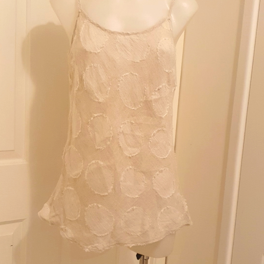 See Saw 2 Peice linen Top and Jacket 100 % Linen in Light biege size 12 - Picture 3 of 10